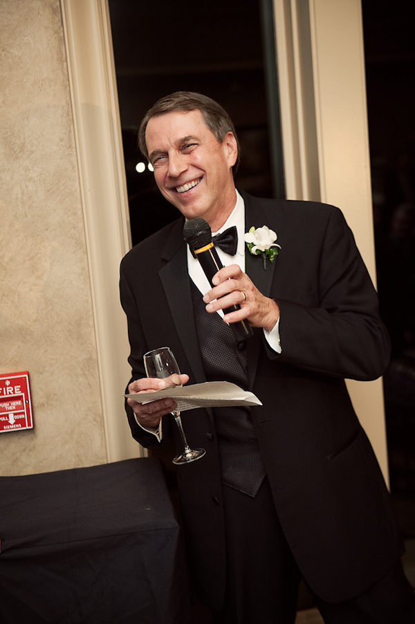 father of bride giving speech - photo by Houston based wedding photographer Adam Nyholt